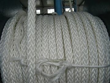 Cina 128mm Diameter Memutar 8 Strand Mooring Rope / Marine Nylon Rope pabrik